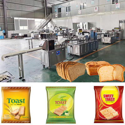 สายการผลิตขนมขนมปัง รัสก์ บิสกิ๊กต์ Zwieback เครื่องผลิตสายขนมปังแห้ง